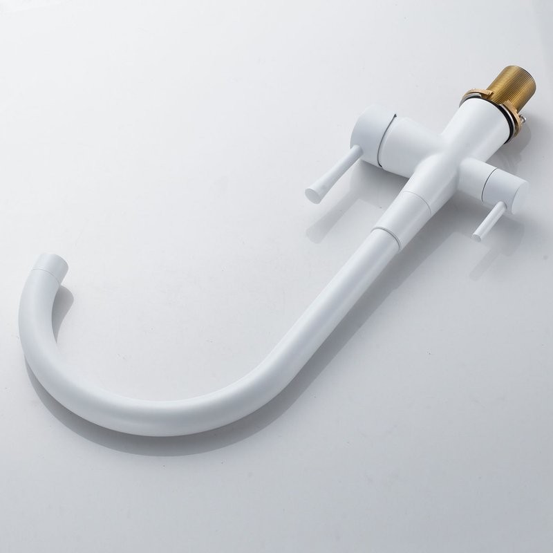 Смеситель для кухни с подключением фильтра Shevanik S428C, белый