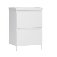 Тумба с раковиной Belux Эридан Н 60-02 напольная, 2 ящика, белая