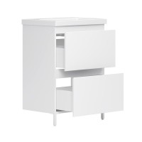 Тумба с раковиной Belux Эридан Н 60-02 напольная, 2 ящика, белая