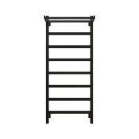 Полотенцесушитель электрический Grota Lore 530х1200 RAL9005 EL 120x55 см, подключение справа, слева, скрытое подключение справа, матовый черный, лесенка, из стали, с полкой