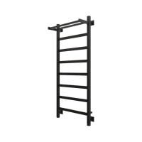Полотенцесушитель электрический Grota Lore 530х1200 RAL9005 EL 120x55 см, подключение справа, слева, скрытое подключение справа, матовый черный, лесенка, из стали, с полкой