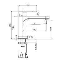 Смеситель для раковины Raglo R50.10.09, графит Смеситель для раковины Raglo R50.10.09, графит
