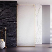 Душевая перегородка Veconi Korato KR81RG-80-06-C4 80 см, профиль брашированное золото, стекло дождь