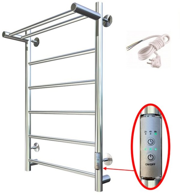 Полотенцесушитель электрический Тругор Аспект ПЭК СП1П 80x50, с полкой