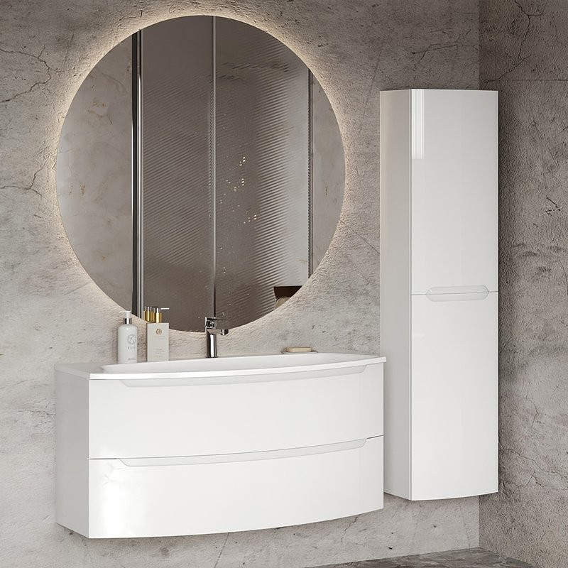 Шкаф-пенал для ванной Belux Ганновер 40 белый глянцевый