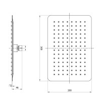 Лейка для душа Lemark LM9490BL, 1-функциональная