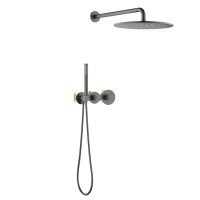 Душевой комплект Timo Saona SX-2359/18SM С ВНУТРЕННЕЙ ЧАСТЬЮ, с термостатом, черное золото