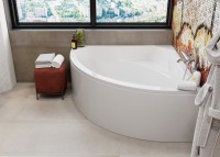 Акриловая ванна Vagnerplast Veronela Corner 140x140 см, угловая, пристенная, белая, четверть круга, с каркасом, с сиденьем