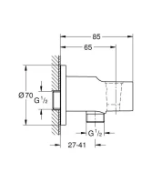 Подключение для душевого шланга GROHE Tempesta, хром (28628001) Подключение для душевого шланга GROHE Tempesta, хром (28628001)