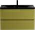 Тумба с раковиной Art&Max Bianchi 90 подвесная, оливковая, черная раковина