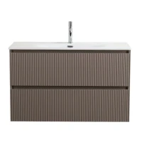 Тумба с раковиной BelBagno Uno-mini 100 подвесная, 2 ящика, матовая бежевая