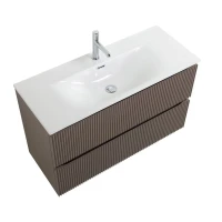 Тумба с раковиной BelBagno Uno-mini 100 подвесная, 2 ящика, матовая бежевая