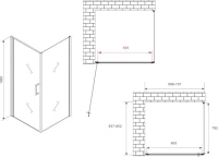 Душевой уголок Abber Sonnenstrand AG04070-S85 85x70, профиль хром, стекло прозрачное