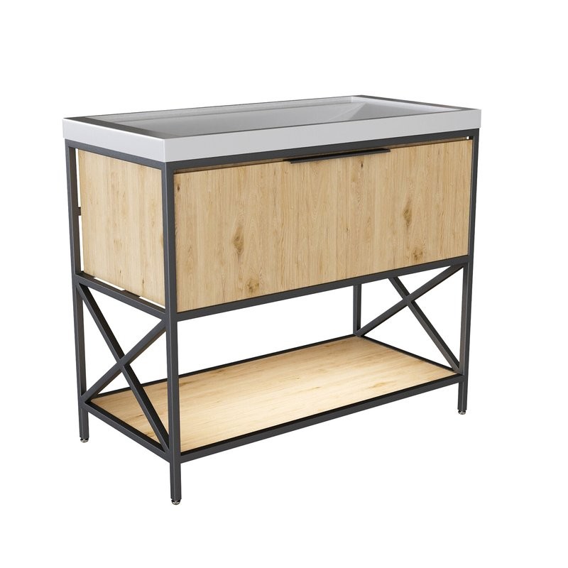 Тумба с раковиной Mixline Бруклин 100 дуб бунратти