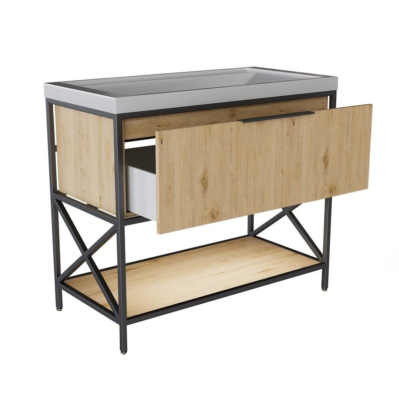 Тумба с раковиной Mixline Бруклин 100 дуб бунратти