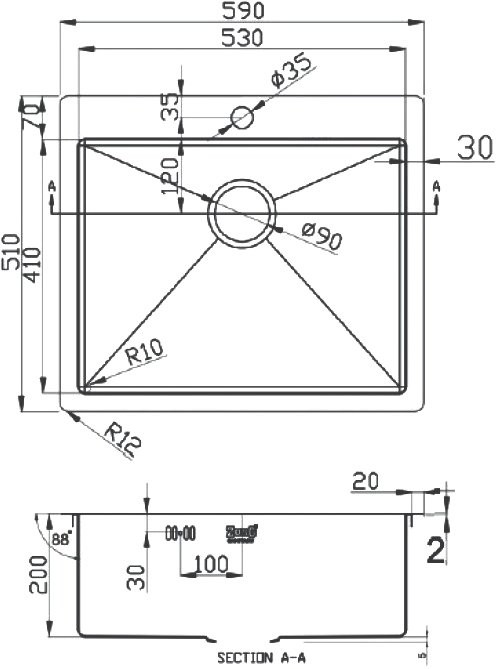 Мойка кухонная Zorg Light ZL R 590510