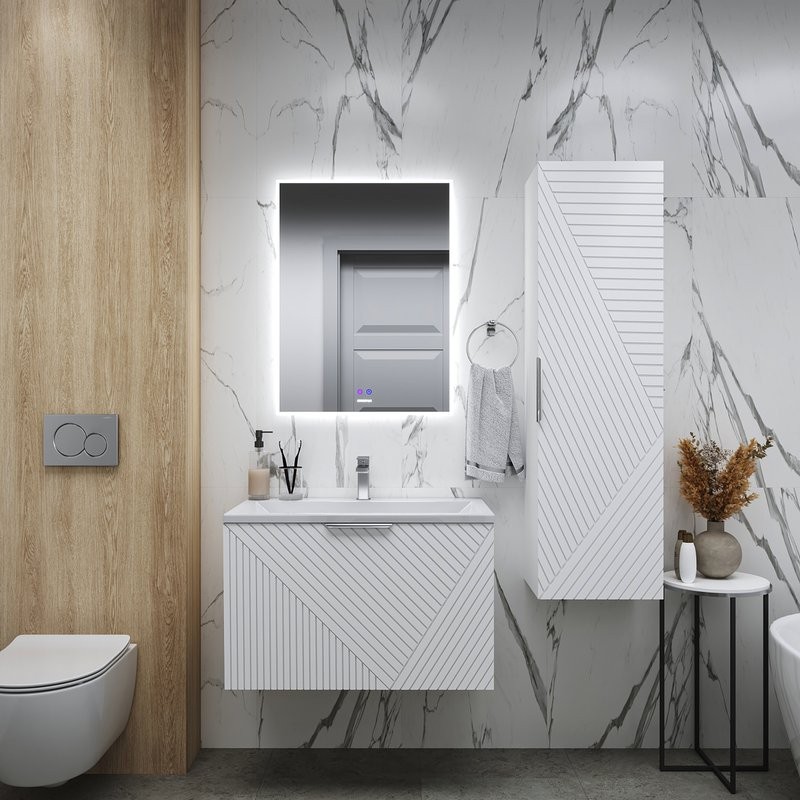 Шкаф-пенал для ванной Grossman Блисс 40 L/R матовый белый