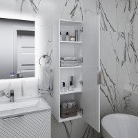 Шкаф-пенал для ванной Grossman Блисс 40 L/R матовый белый