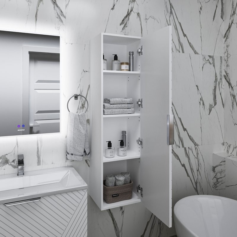 Шкаф-пенал для ванной Grossman Блисс 40 L/R матовый белый