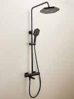 Душевая стойка Haiba HB24726-7 с термостатом, черная