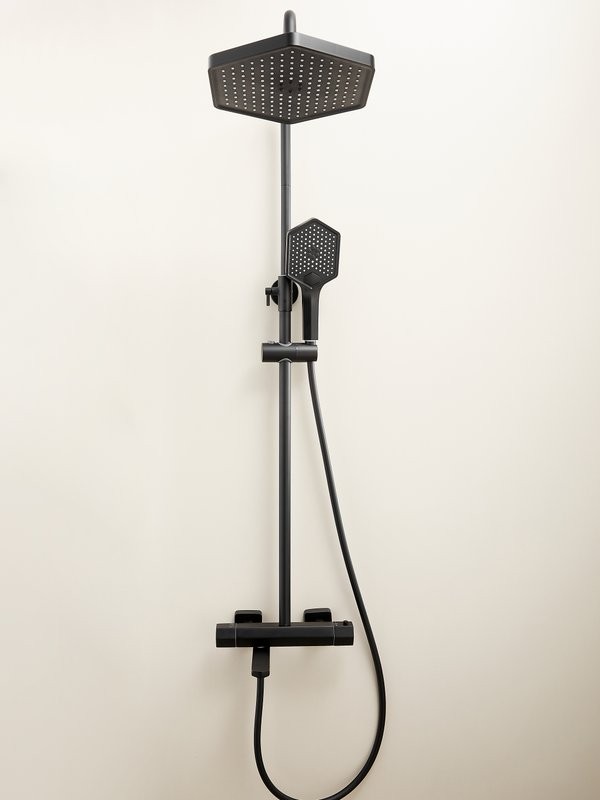 Душевая стойка Haiba HB24726-7 с термостатом, черная