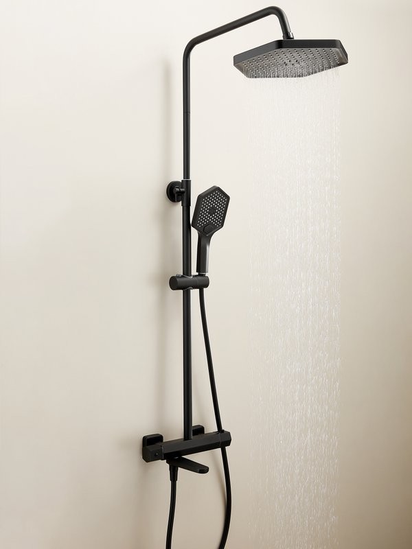 Душевая стойка Haiba HB24726-7 с термостатом, черная