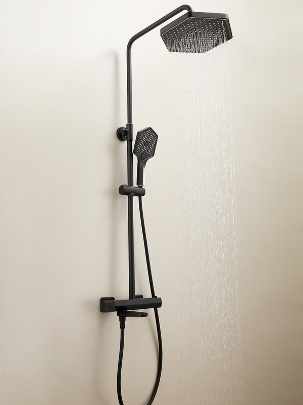 Душевая стойка Haiba HB24726-7 с термостатом, черная