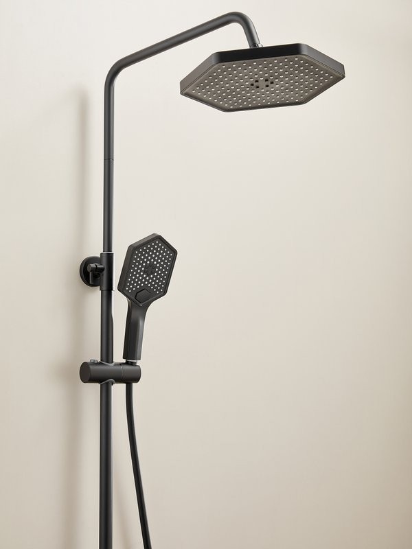 Душевая стойка Haiba HB24726-7 с термостатом, черная