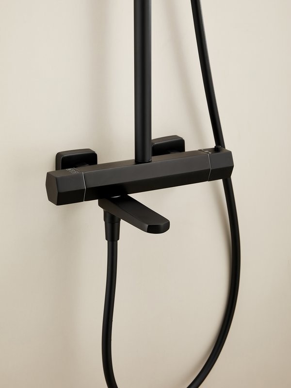 Душевая стойка Haiba HB24726-7 с термостатом, черная