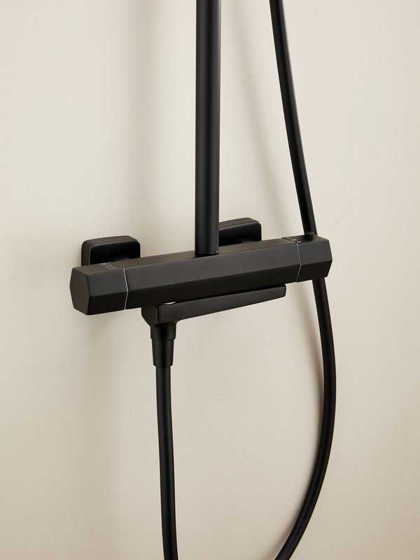 Душевая стойка Haiba HB24726-7 с термостатом, черная