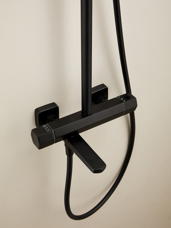 Душевая стойка Haiba HB24726-7 с термостатом, черная