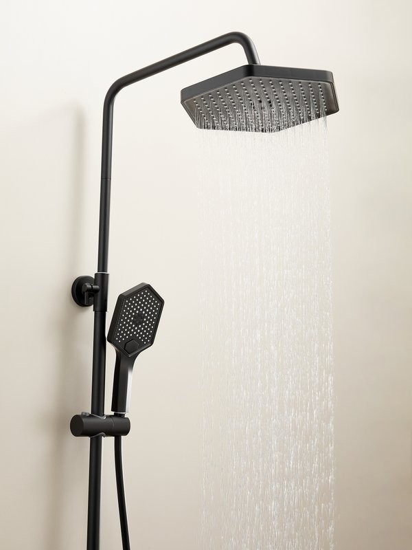 Душевая стойка Haiba HB24726-7 с термостатом, черная