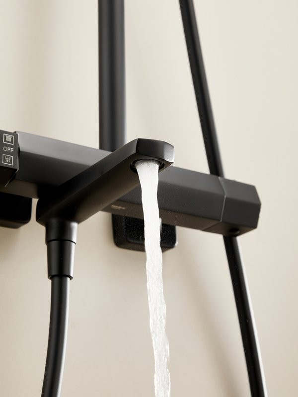 Душевая стойка Haiba HB24726-7 с термостатом, черная