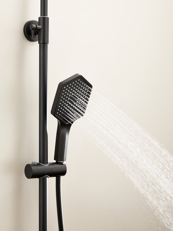 Душевая стойка Haiba HB24726-7 с термостатом, черная