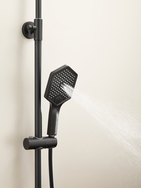 Душевая стойка Haiba HB24726-7 с термостатом, черная