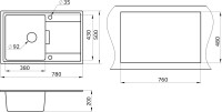 Мойка кухонная Paulmark Flugen 50-780 PM217850-WH белый