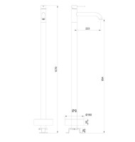 Напольный смеситель для раковины Wonzon & Woghand Stick WW-88649905-MB черный матовый