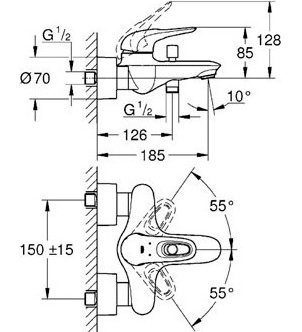 Комплект для ванной Grohe Eurostyle New 124416