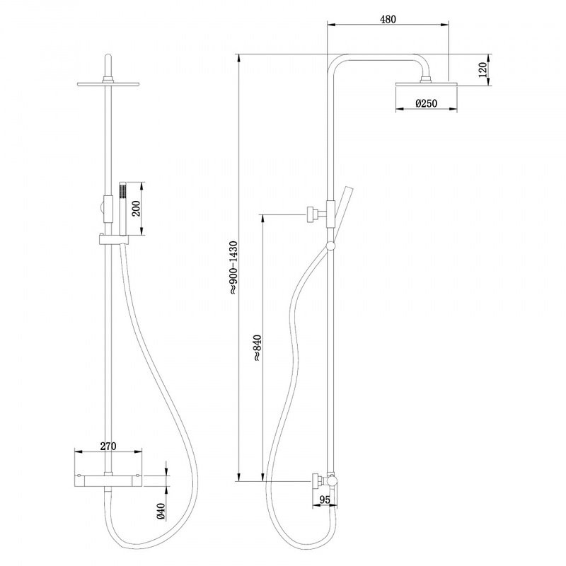 Душевая стойка Abber Wasser Kreis AF8160NGL никель