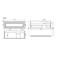 Тумба для ванной подвесная Sancos Very правая 1195х445х406, VR120RCE