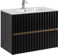 Тумба под раковину Art&Max Elegant 80 подвесная, черная матовая