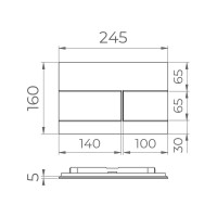 Кнопка смыва для унитаза RGW SWH 08B металл, цвет черный