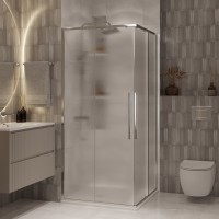 Душевой уголок Niagara Nova NG-3624-34 100x100, профиль хром, стекло шиншилла