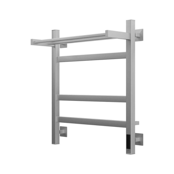 Полотенцесушитель электрический Grota Tela 530х600 NM EL 60x55 см, подключение справа, слева, скрытое подключение справа, матовый хром, лесенка, с полкой