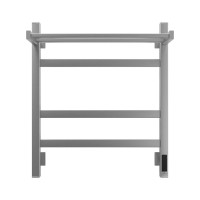 Полотенцесушитель электрический Grota Tela 530х600 NM EL 60x55 см, подключение справа, слева, скрытое подключение справа, матовый хром, лесенка, с полкой