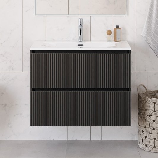 Мебель для ванной комнаты BelBagno Uno 90 подвесная, 2 ящика, матовая темно-серая