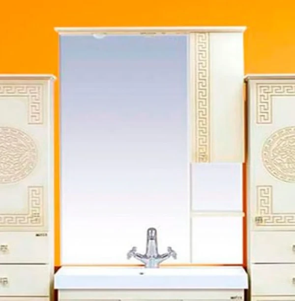 Зеркало Misty Olimpia Lux R 90 бежевая патина