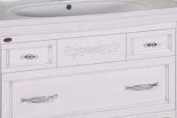 Тумба с раковиной ASB-Woodline Модерн 85 белая, патина серебро
