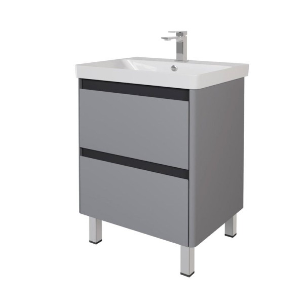 Тумба с раковиной Dreja Luxury Plus 80 серый базальт