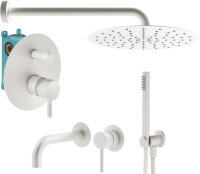 Комплект для ванной Plumberia Selection Ixo KITXO18BO210 С ВНУТРЕННЕЙ ЧАСТЬЮ, белый матовый